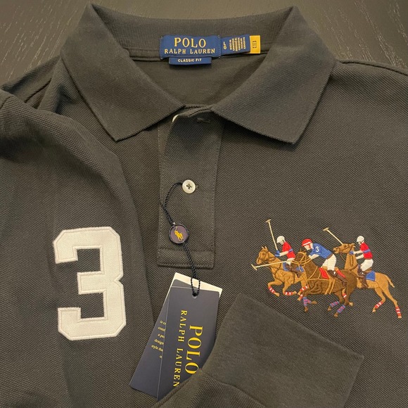 Polo Ralph Lauren Custom Slim Fit Triple-Pony Polo Shirt Large - Picture 5 of 5